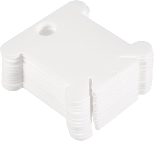 PATIKIL Plastic Floss Bobbins, 100 Pack Thread Cards Cross Cotton for Craft DIY Sewing Storage Case Embroidery, White...