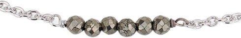 Sterling Silver Jewelry - Rhodium Plated 925 Stamp - Beaded Anklet with Pyrite Stones - Stylish Beautifully Designed for Women - 9" Long + 1" Exte...