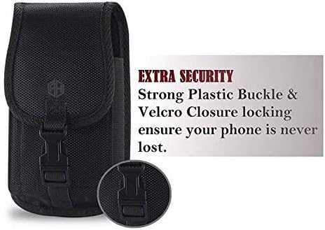 AH Military Grade Cell Phone Carrier Holster Men Cell Phone Belt Holder, Compatible w/ [iPhone iPhone 12 Mini SE 5 5S 5C Samsung J1 J3 LG K7 K10 &...