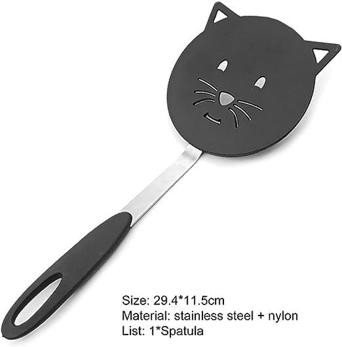 Nylon Turner Non Scratch Spatulas Turner Cat Kitchen Spatula Heat Resistant for Nonstick Cookware Cooking Utensil for Egg Pancake Steak Fish and M...