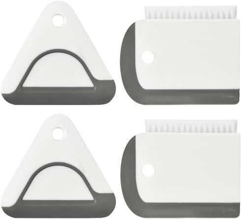 windson 4 Pack Mini Pot and Pan Dish Scraper - 2 Flex Dish Squeegee and 2 Sink Squeegee with Countertop Brush, Water Wiper for Kitchen,Bathroom,Mi...