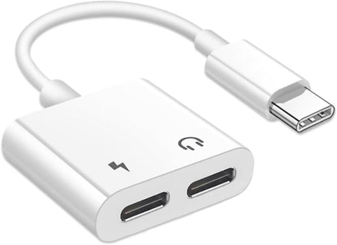 USB C Adapter for Headphones 2-in-1, USB C to Dual USB C Headphone and Charger Adapter Splitter, for MacBook Pro, Compatible with Pad Pro/Air, iPh...