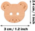 50 Pcs Wooden Bear Buttons with Round 2 Holes DIY Craft Sewing Buttons for Handmade Scrapbooking Art Project Home Ornament...