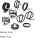 Black Knuckle Rings Set for Women Vintage Stackable Midi Rings Boho Crystal Pearl Sea Wave Finger Ring Pack...