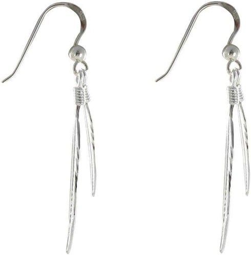 LES POULETTES JEWELS - Sterling Silver Earrings Two Feathers...