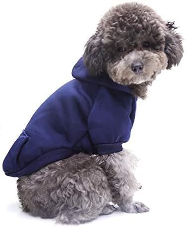 Idepet Pet Dog Hoodies Dog Clothes for Small Dogs Vest Chihuahua Clothes Warm Coat Jacket Autumn Puppy Outfits Cats Dogs Clothing(XS, NavyBlue)...