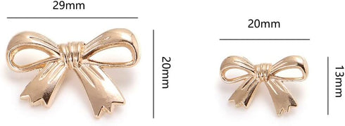 20 Pcs Alloy Bow Shaped Buttons for DIY Crafting Project and Sewing Clothing Coat Cloak Sweater Shirts, 2 Sizes...