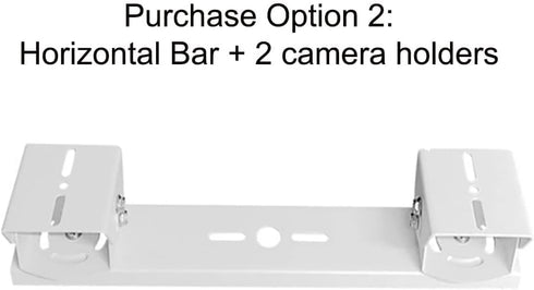 Security Camera Mount Holder for Double Surveillance Camera, Metal Steel One to Two Horizontal Cross Bar Dual Camera Mount Bracket Extension Bar H...