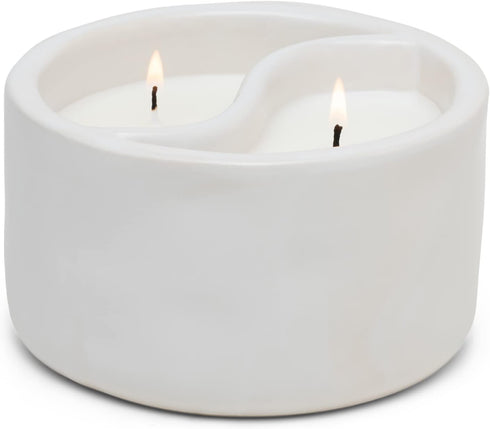 Paddywax Candles YY1004Z Yin & Yang Collection Scented Candle, 11-Ounce, White - Black Salt | Teakwood...