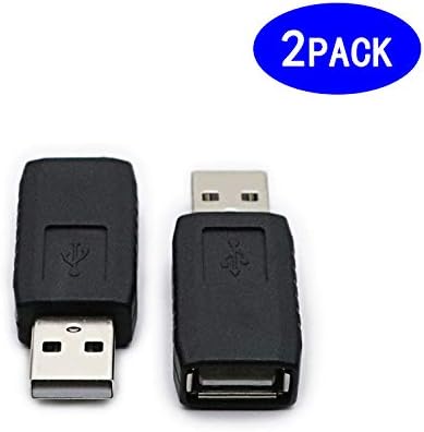2 Pack USB 2.0 AF/AM Adapter TYPE A Female to USB A Male Adapter Connector Converter plug...
