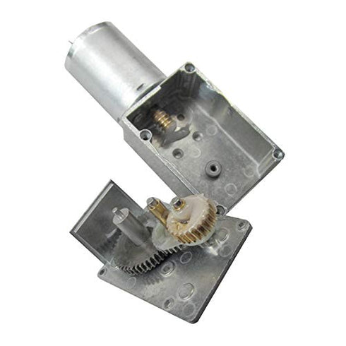 CHACNS 370WG 12V DC 10RPM Electric Motor Worm Geared Drive Motor with Screw Use for Fixed Motor...