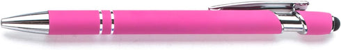 Ballpoint Pens with Stylus Tips?12 Pcs Pink Retractable Metal Stylus Pen for Touch Screens, 1.0 mm Black Ink......