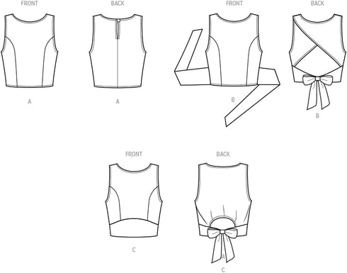 Simplicity Easy Misses' Knit Crop Tops Sewing Pattern Packet, Design Code S9784, Sizes XS-S-M-L-XL-XXL, Multicolor...