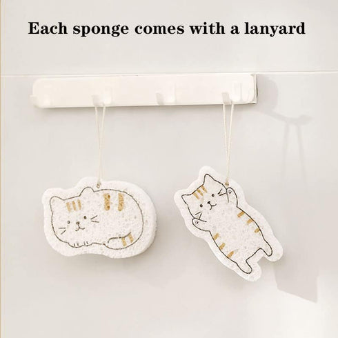 Kitchen Sponge,Cat Cellulose Sponges Dish Sponges Multifunctional Cartoon Cleaning Sponge Highly Absorbent and Easy to Dry for Reuse...