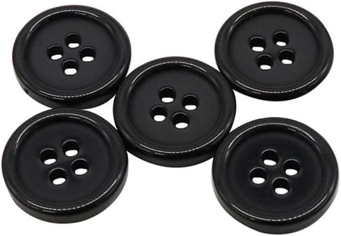 AKOAK 50 Pcs/Set 20mm DIY Button Colorful Candy Color Four-Eye Children's Clothing Buckle Work Clothes Button (Black)...