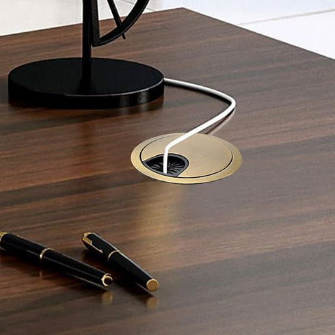 aoozleny Desk Grommet for Wire Organizer,PC Computer Desk Plastic Grommet Cord, Tidy Cable Hole Cover Organizers,2 Pack (53mm, Gold)...