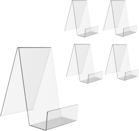 Clear Acrylic Book Stand with Ledge, Transparent Book Holder Display Stand for Displaying Pictures, Books, Cookbooks, Menus, Music Sheets, CDs, No...