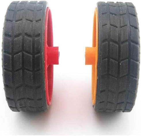 10pcs Toys Car Wheels 30mm Rubber Tire for DIY Model Toy Accessories (Orange)...