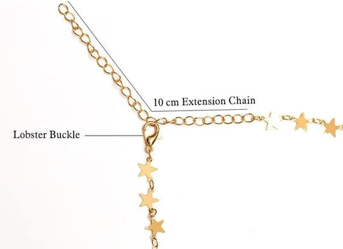 Blue Drop Gold Plated Star Necklace For Women Star Choker Necklace Simple Statement Jewelry Gift...