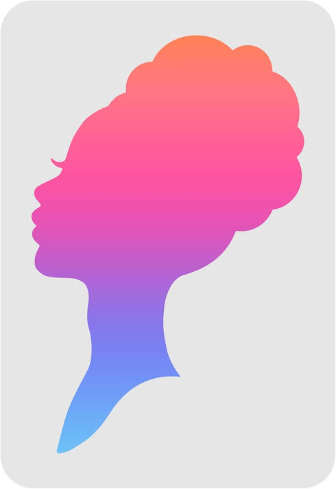 FINGERINSPIRE African Women Queen Stencil Template 11.6x8.3 inch Plastic Woman Head Pattern Drawing Painting Stencils Rectangle Reusable Stencils ...