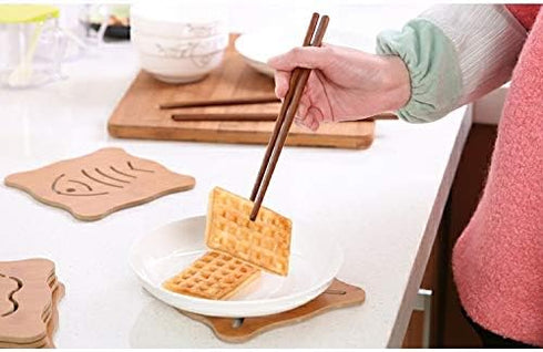 Wooden Chopsticks Reusable Dishwasher Safe 10 Pairs Chinese Asian Korea Iron Wood Handmade Chopstick Natural Healthy for Cooking Eating Restaurant...