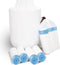 Small Trash Bag, 1.2 Gallon Garbage Bags for Bathroom 75 Counts, 1 Gallon Trash Can liners with Drawstring, Blue Strap Basket Liners, Mini Trash B...