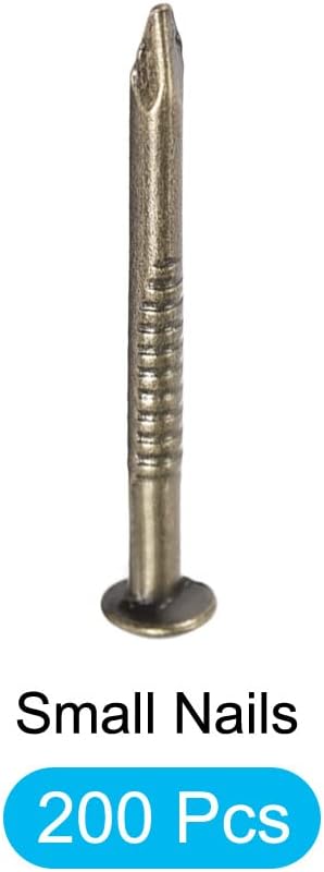 Small Nails (1.5x19mm) 200pcs, Carbon Steel Tiny Hardware Nails - for Household Woodworking, Bronze Tone...