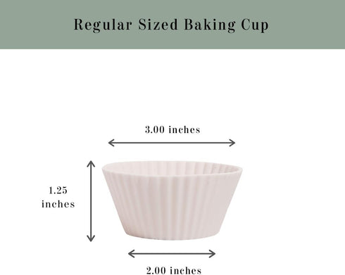 The Silicone Kitchen Reusable Silicone Baking Cups, Non-Toxic, BPA Free, Dishwasher Safe, Regular, Pack of 12, Designer White...