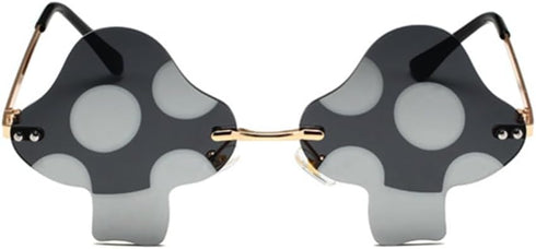ENTHYI Mushroom Shape Sunglasses for Women Irregular Rimless Eyewear Retro rave Party halloween Sun Glasses...
