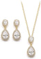 UDYLGOON UDORA Teardrop Cubic Zirconia Drop Earrings Necklace Bridal Jewelry Sets Wedding Prom Gifts For Bridesmaid...