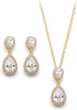 UDYLGOON UDORA Teardrop Cubic Zirconia Drop Earrings Necklace Bridal Jewelry Sets Wedding Prom Gifts For Bridesmaid...