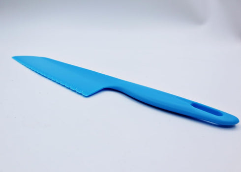 Plastic Vegetable Knife, 11" Serrated Edge Pizza Cutter with Non-slip Handle for Kitchen, Pizzas, Salad, Cakes, Bread, Fruit, and Lasagna, Nylon K...