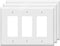 Decorator Wall Plates 3-Gang Switch Outlet Electrical Cover Pate Unbreakable Thermoplastic Faceplate for Light Receptacle Outlet Switch, White (3 ...