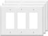 Decorator Wall Plates 3-Gang Switch Outlet Electrical Cover Pate Unbreakable Thermoplastic Faceplate for Light Receptacle Outlet Switch, White (3 ...