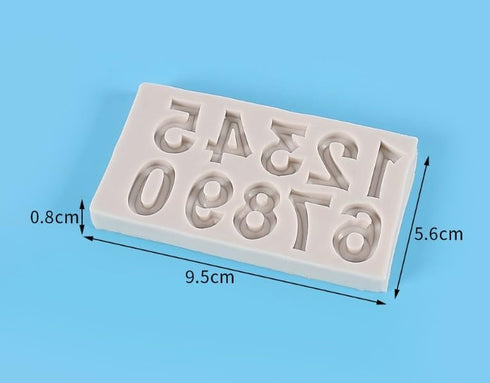 Gray Silicone Fondant Molds 3D Number 0-9 Fondant Chocolate Baking Molds For Cake Decorating Cupcake Topper Candy Chocolate Gum Paste Polymer Clay...