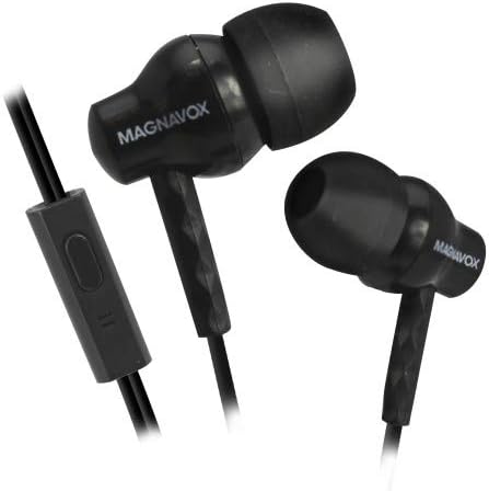 Magnavox MHP4851-BK Ear Buds with Microphone in Black | Available in Pink, Black, & White | Ear Buds Wired with Microphone | Extra Value Comfort S...