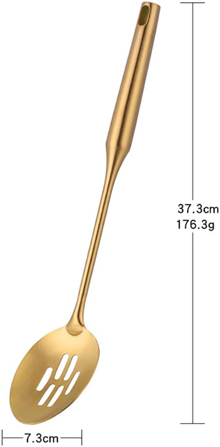 Slotted Spoon,Gold 14.69 inch Long Handle Cooking Utensil Kitchen Tool by BUY THINGS!...