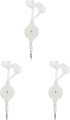 Hemobllo Retractable Earphones - 3 Pcs Wired in Ear Headphones 3.5mm Jack Stereo Wired Earbuds Retractable Wired Earphones for Phones Laptops......