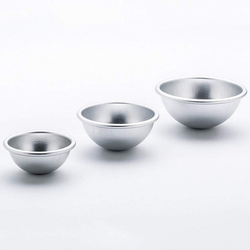 10 Pcs Bath Bomb Mold Aluminum Alloy Semicircle Cake Mold Baking Tool for DIY Crafting Pudding Egg Tart (5.5 CM)...