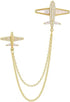 Dainty Airplane Brooch Pin for Women Girls Cubic Zirconia Rhinestone Chain Tassel Aircraft Plane Lapel Pin Dress Banquet Jackets Hats Scarf Access...