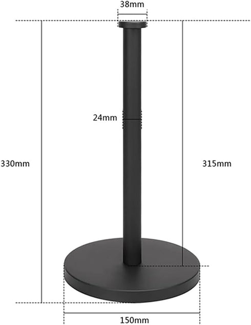 Weighted Paper Towel Holder Countertop Stainless Steel Napkin Holder for Large Roll Free Standing Paper Towel Roll Holder with Heavy Base Standing...