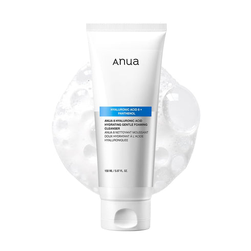ANUA Hydrating Gentle Foaming Cleanser, Hyaluronic Acid, Glycerin, Zinc, Panthenol, Korean Face Wash for Dry Skin, for Double Cleansing, Korean Sk...