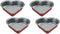 Cuisinart CMBM-4HRT1RD 4-pc Mini Heart Pan Set (Red)...