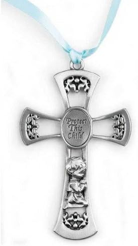 Infant Crib Cross Protect This Child Cross Blue Cross Baby Boy Cross Great Shower Gift...