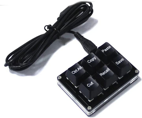 Copy Paste Keyboard 6 Key Mini Copy Paste Programmable Shortcut Black USB Keypad - One Handed Customizable Macro Pad for Working and Gaming - Ctrl...