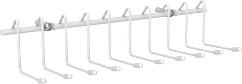 ClosetMaid Hanging Rack for Ties, Belts, Scarves, Jewelry, 10 Hooks, Attaches to Wire Shelving or Wall Mount, Durable Steel, White...