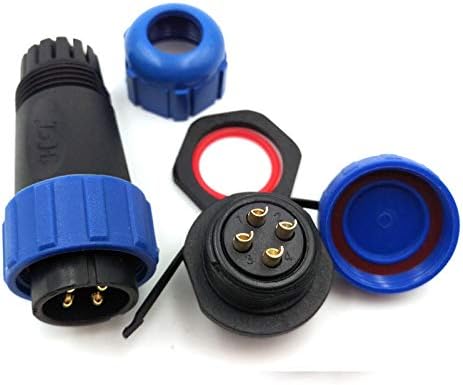 SP21 2Pin-12Pin Power Cable Connector,Panel Mount Connector Waterproof Plug Socket for Electricity Lighting and Medica (4Pin)...