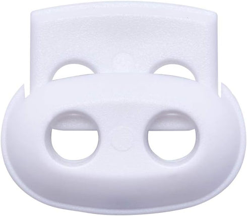 DYZD Plastic Cord Locks Spring Toggle Stopper Double Hole Cord Locks for Drawstring,Clothing, Shoelaces, Backpack, Lanyard(White 20PCS)...