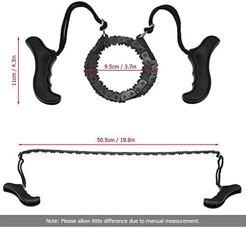 Chainsaw Folding Hand Saw Chain Folding Rope Chain Saw with Straps Camping for Wood Cutting Hiking Survival...