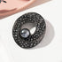 ROFARSO Dark Silver Victorian Style Twist Round Brooch Pin with Black Pearl for Women Dark Gray Rhinestone Crystal Accessory for Wedding Party Gif...